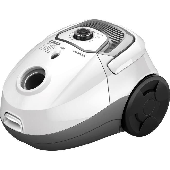Aspirateur traÓneau avec sac - SENCOR - SVC 5500WH - Moteur ECO 700 W - 75 dBA - 2 L - Filtre HEPA H13 - Blanc