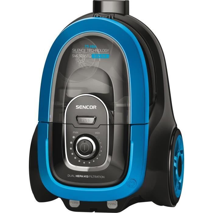 Aspirateur traineau sans sac - SENCOR - SVC-1035TQ - 750 W - 75 dB - 1 L - Noir / Bleu