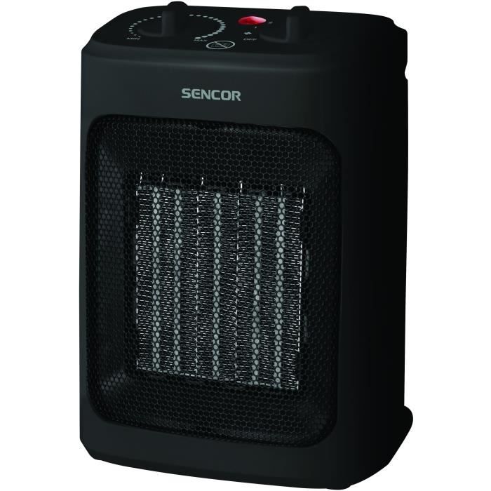 Radiateur en cÈramique - SENCOR - SFH 7601BK - Jusqu'a 2000 W - 3 niveaux de chauffage - 10 / 15 m≤ - 60 dB - Noir