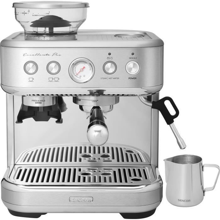 Machine a expresso - SENCOR - SES 6010SS - 15 bars - Broyeur a café - 250 g de grains - Inox