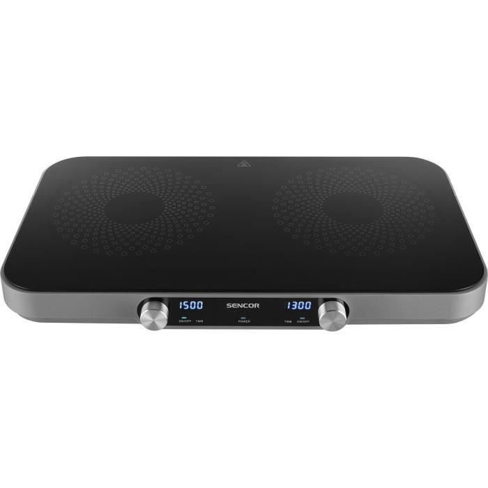 Plaque de cuisson infrarouge - SENCOR - SCP 2803BK SmoothCook - 3500 W - 2 foyers vitrocÈramique - Noir