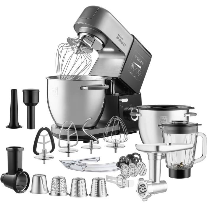 Robot pâtissier multifonction - SENCOR - STM 8970 PAUL 3 - 1800 W - Noir / Acier