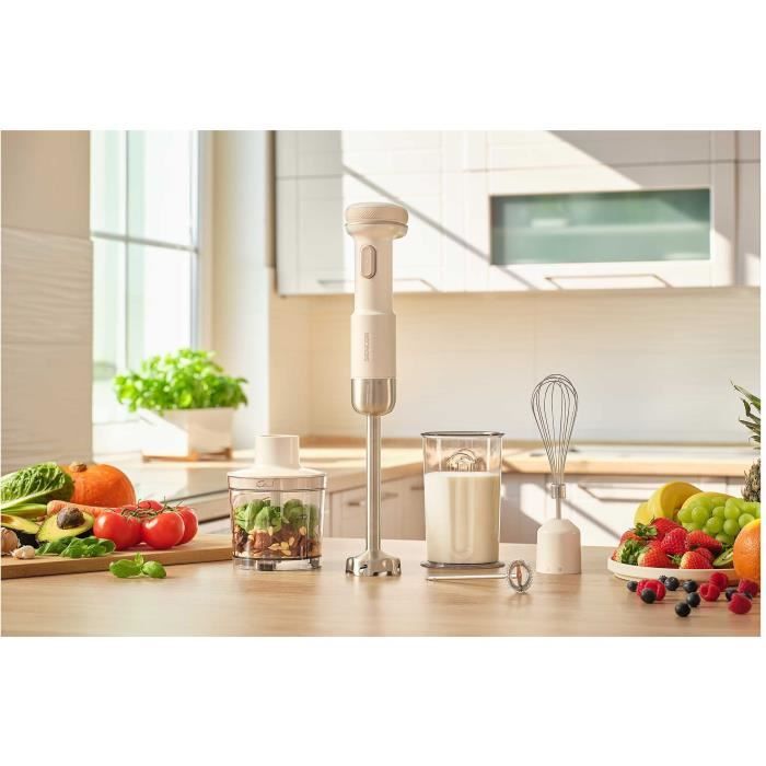 Mixeur plongeant - SENCOR - SHB 9130WH - 11,1 V - Récipients 500 et 700 ml - Blanc