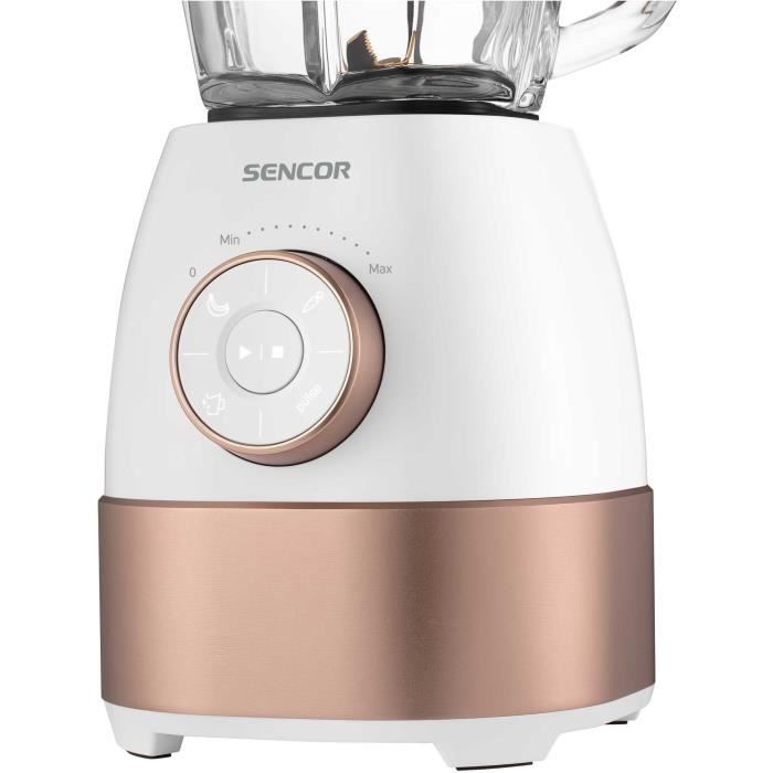 Blender - SENCOR - SBL 5870GD - 1800 W - 1,5 L - 24000 trs/min - Blanc / Or