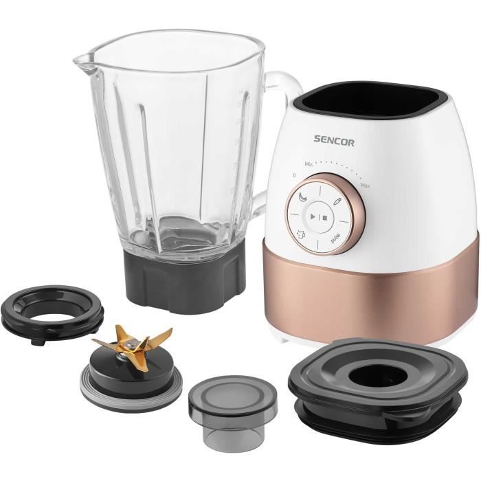 Blender - SENCOR - SBL 5870GD - 1800 W - 1,5 L - 24000 trs/min - Blanc / Or