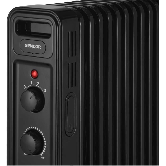 Radiateur électrique bain d'huile - SENCOR - SOH 3511BK - 2300 W - 2 boutons - Noir