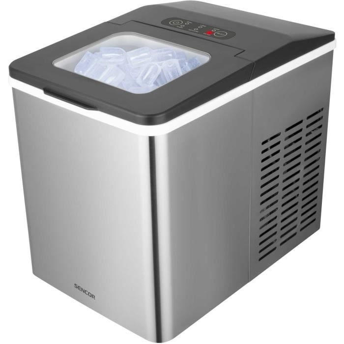 Machine a glaçons - SENCOR - SIM 3400SS - 150 W - 1,8 L - Cuve 500 g - Cycle 7/15 min - Inox