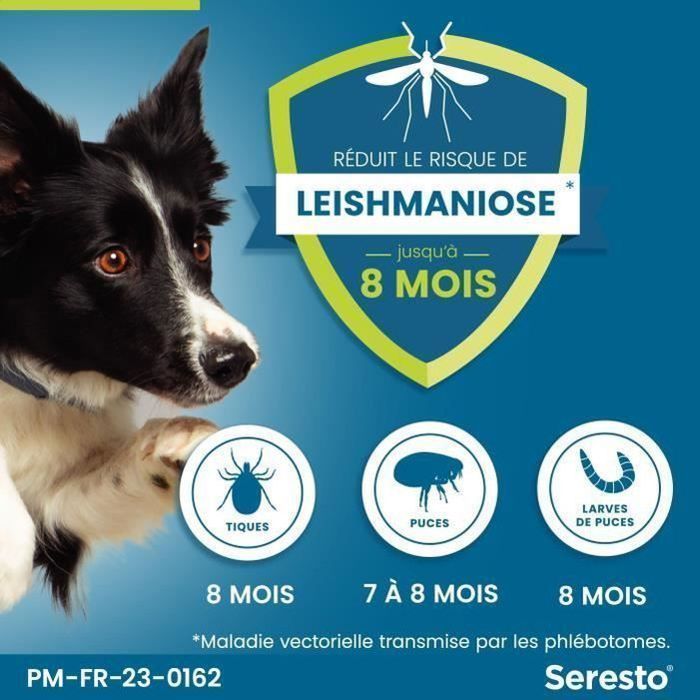 SERESTO Chien Collier Anti-Puces et Anti-Tiques +8kg 2 unités