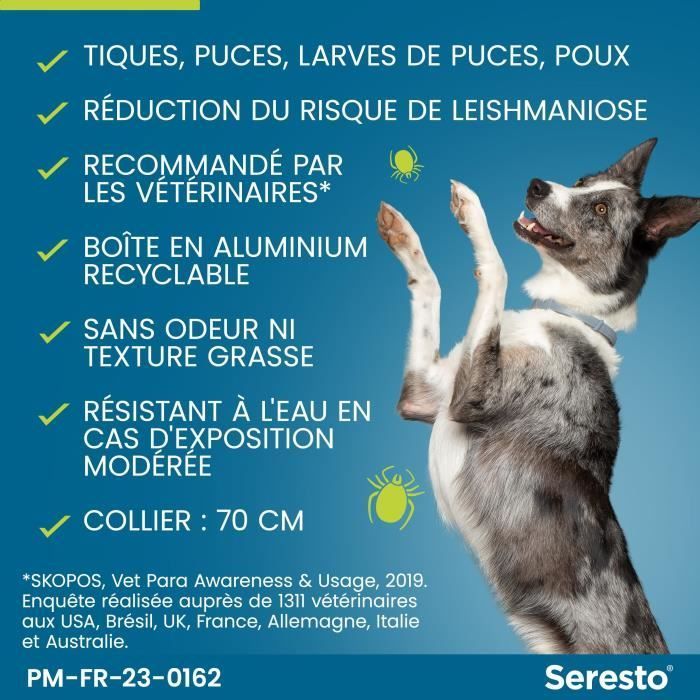 SERESTO Chien Collier Anti-Puces et Anti-Tiques +8kg 2 unités