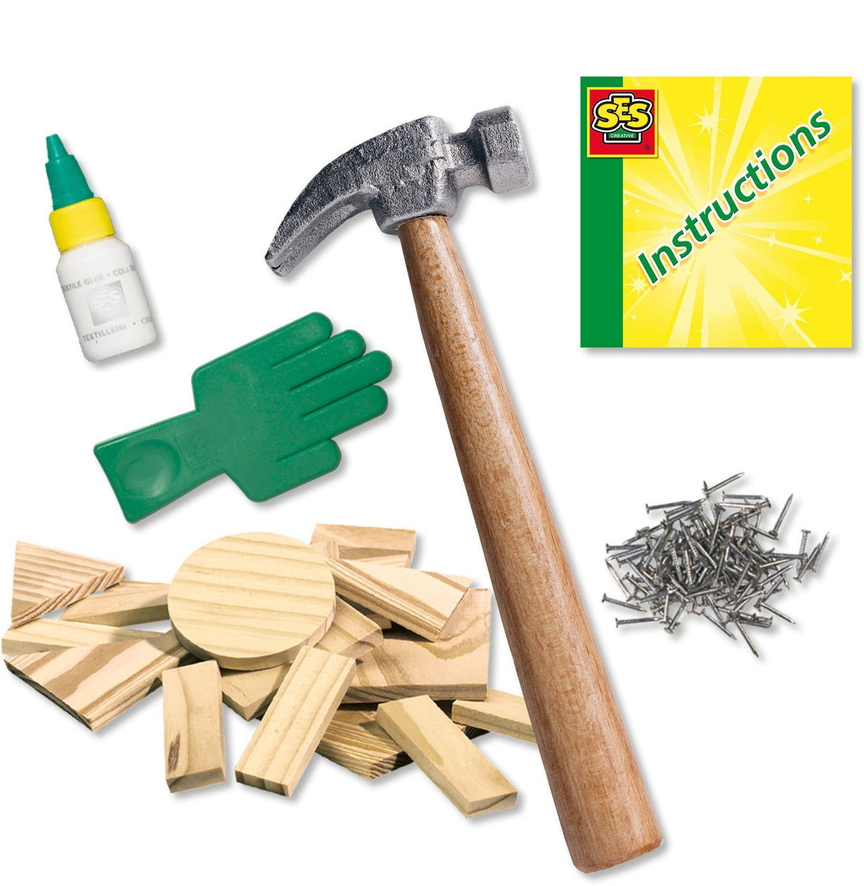 Atelier de menuiserie - SES CREATIVE - Hobby Blue - Coffret bricolage créatif - Main sécurité - Age : 5+