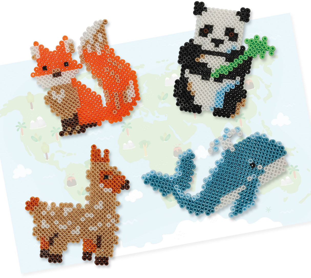 Perles a repasser - SES CREATIVE - Animaux du monde - Beedz - Kit créatif enfant - Activité éducative géographie - Age : 5+