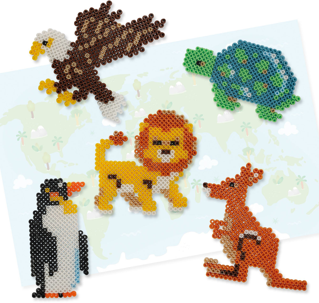 Perles a repasser - SES CREATIVE - Animaux du monde - Beedz - Kit créatif enfant - Activité éducative géographie - Age : 5+