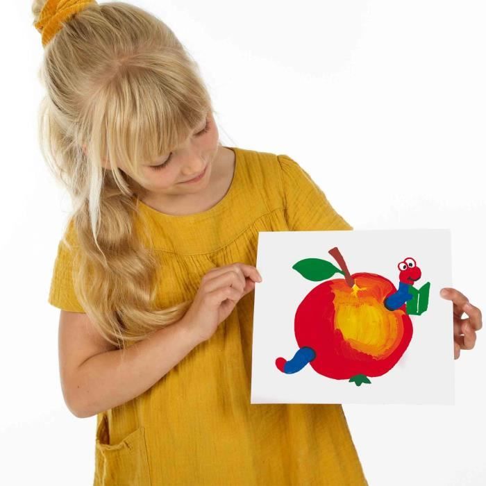 Gouache (6x45ml) - SES CREATIVE - Six couleurs : rouge, bleu, blanc, noir, vert et jaune.