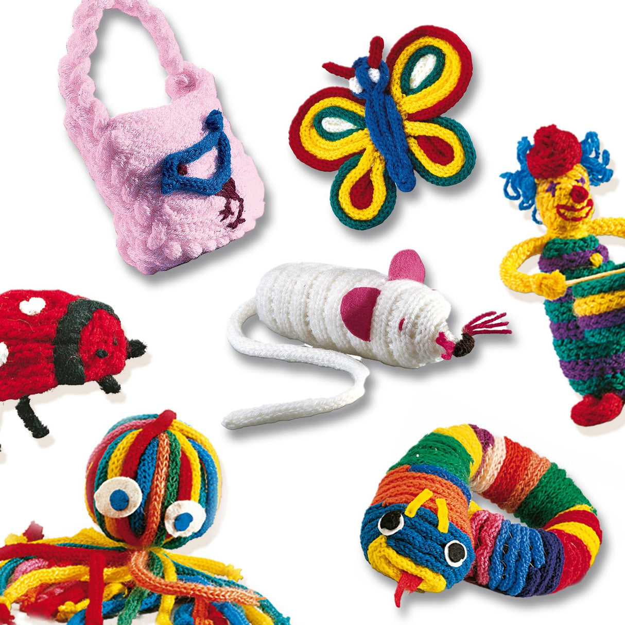 SES Creative - Tricotin - Kit Tricotin Enfant - Activité Manuelle Loisir Créatif-Poupée Tricotin en Bois - Outil de Tissage - 5+