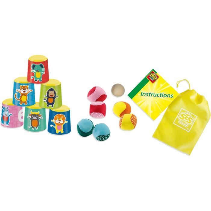 SES CREATIVE - Chamboule-tout et boules de pÈtanque molles en plastique et tissu - Mixte - ExtÈrieur