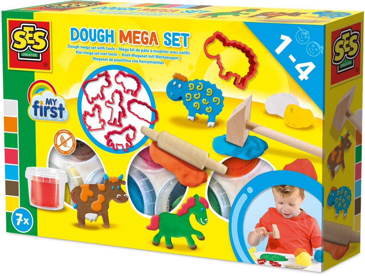 Méga kit de pâte a modeler avec outils - SES CREAVITE - My first - Hobby 1 - 4 - Sensoriel - Apprendre les formes - Age : 1+