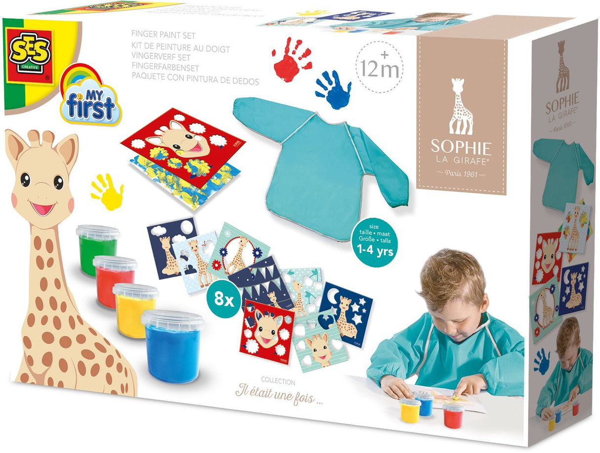 Kit de peinture au doigt - SES CREATIVE - Hobby 1 - 4 - Sophie la girafe - Développement créatif - Peinture lavable - Age : 1+