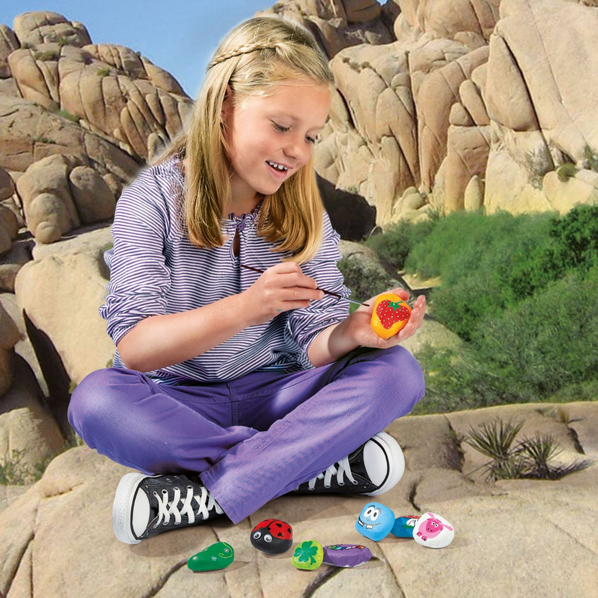 Peinture pierre - SES CREATIVE - Hobby - Pierres naturelles - DIY Animaux en pierres - Age : 5+