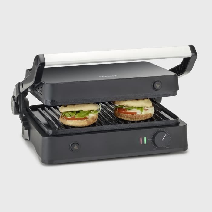 Gril SEVERIN - KG2398 - Surface cuisson 30x22cm - Plaques amovibles - Revetement céramique - 1800W
