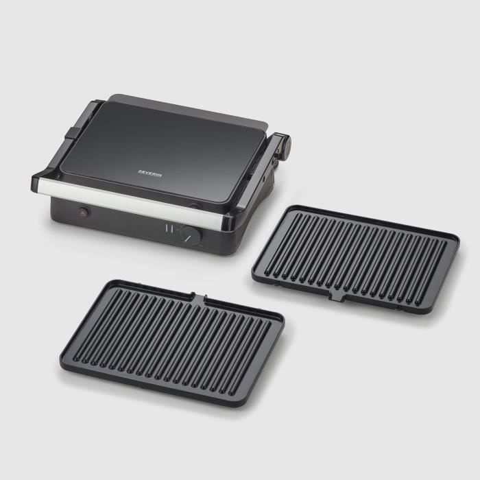 Gril SEVERIN - KG2398 - Surface cuisson 30x22cm - Plaques amovibles - Revetement céramique - 1800W