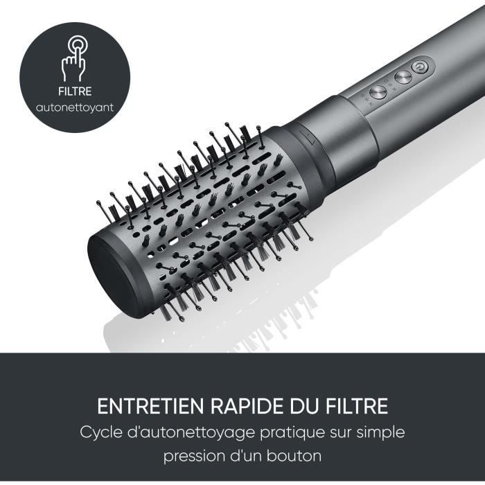 Brosse coiffante ionique - SEVERIN - Multistyler 5-en-1 - Moteur BLDC puissant - 5 embouts - 1500 W - Gris et noir
