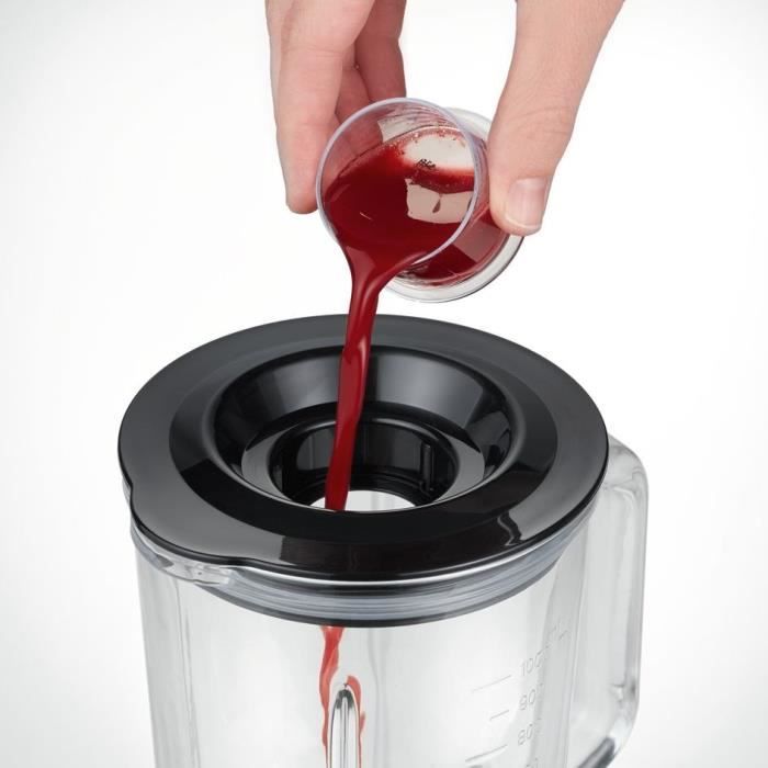 Blender - SEVERIN - SM3734 - 500 W - Bol en verre 1 L - 2 vitesses + fonction pulse - Inox/Noir