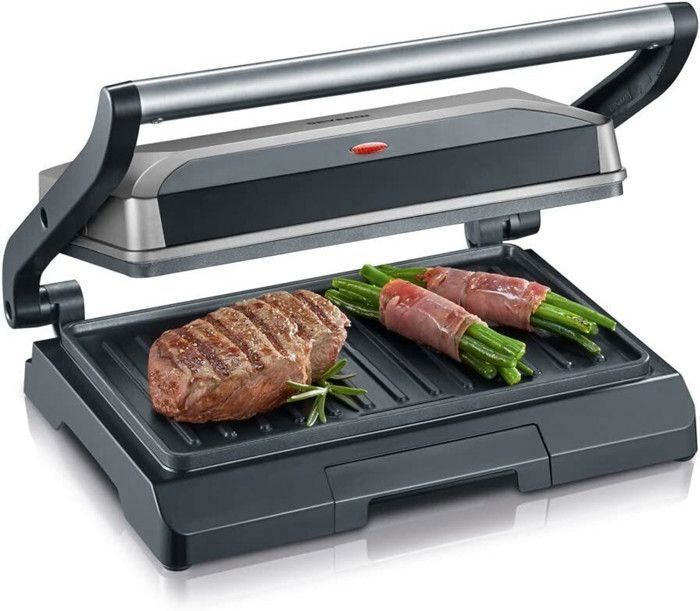 SEVERIN - Grill Electrique KG2394 - Surface cuisson 23x14,5cm - Plaques anti-adhésives - 800W