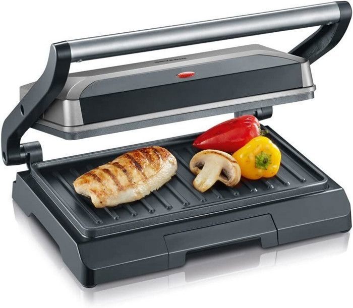 SEVERIN - Grill Electrique KG2394 - Surface cuisson 23x14,5cm - Plaques anti-adhésives - 800W