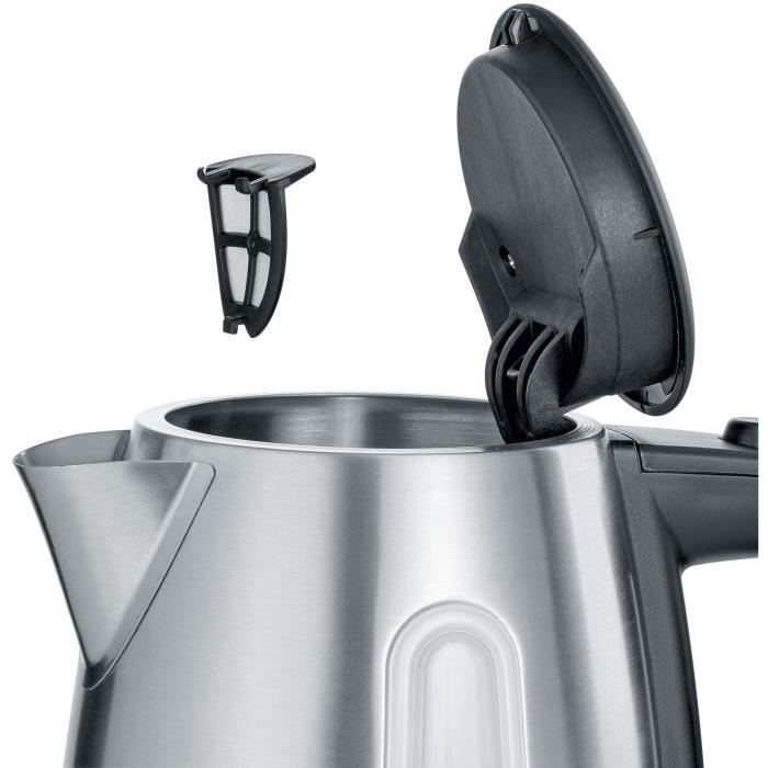 Bouilloire compacte inox SEVERIN WK3469 - 1 L, Èbullition rapide, sans BisphÈnol A, arret auto, socle 360∞