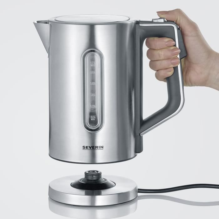 Bouilloire SEVERIN WK3418 - Inox - 1,7 L - Température réglable - Affichage LCD