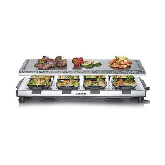Appareil a raclette - SEVERIN - RG2374 - 8 personnes - Revetement anti-adhésif - 1500 W - Noir