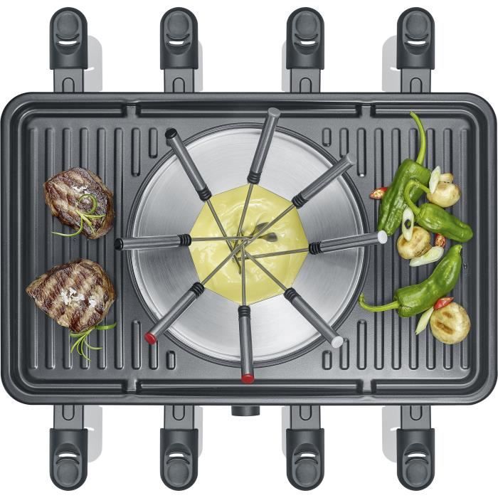 Appareil a raclette et fondue SEVERIN - RG2347 - Jusqu'a 8 personnes - 1400W