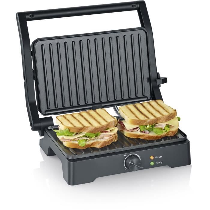 Grill SEVERIN - KG2391 - Surface de cuisson 28x17cm - Ouverture 180°C - 1800W