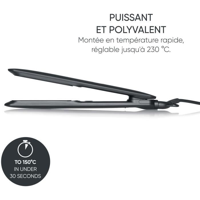 Fer a lisser ionique - SEVERIN - HG 0622 - Revetement céramique - Indicateur température LED - Chauffe rapide - Noir
