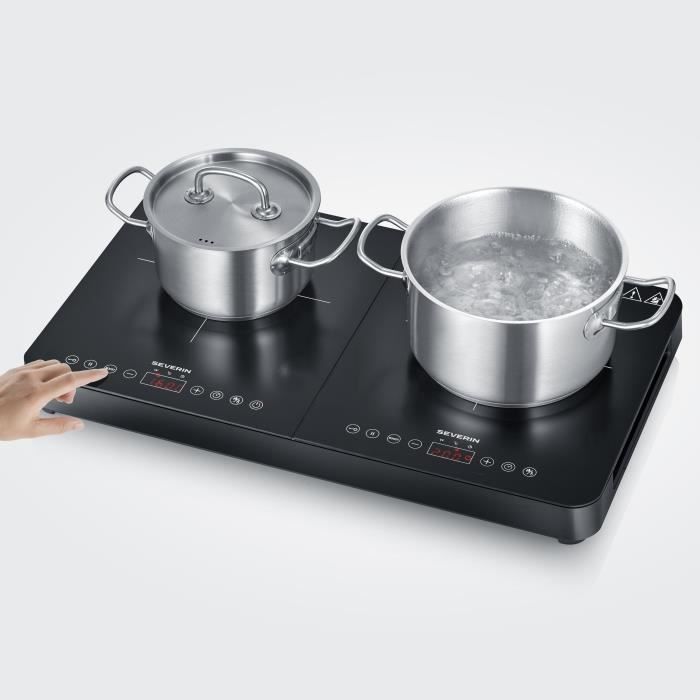 Plaque de cuisson posable SEVERIN - DK9194 - 2 foyers - 10 niveaux de puissance - 3400W
