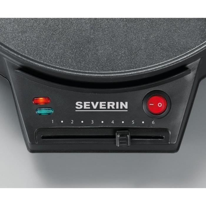 SEVERIN CM2198 - Crepiere diametre 30cm 1000W - Thermostat rÈglable - Inclus spatule a crepe et rÈpartiteur de p‚te en bois - Noir