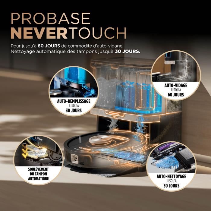 Aspirateur Robot et Laveur Shark RV2800ZEEU PowerDetect NeverTouch Pro 2-en-1 - Autovidant - Autoremplissant - Autonettoyant