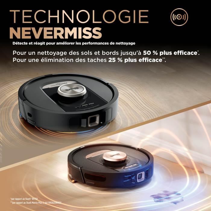 Aspirateur Robot et Laveur Shark RV2800ZEEU PowerDetect NeverTouch Pro 2-en-1 - Autovidant - Autoremplissant - Autonettoyant