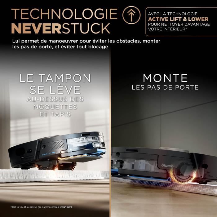 Aspirateur Robot et Laveur Shark RV2800ZEEU PowerDetect NeverTouch Pro 2-en-1 - Autovidant - Autoremplissant - Autonettoyant