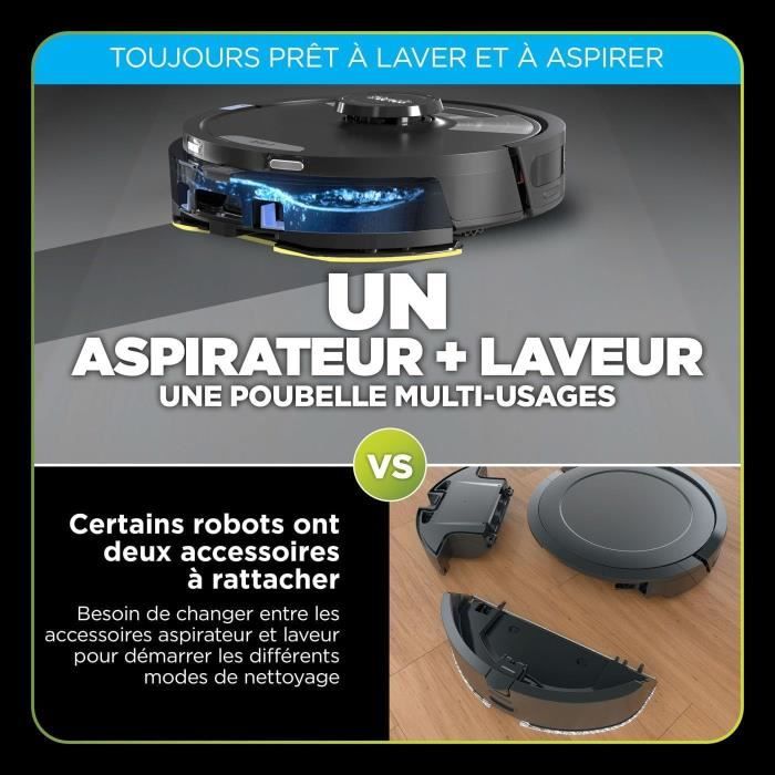 Shark Matrix Plus RV2620WAEU - Aspirateur Robot et Laveur auto-vidant 2-en-1 - Nettoie les coins et les angles - Couverture optimale