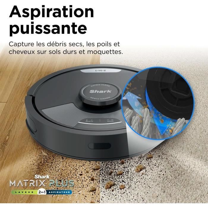 Shark Matrix Plus RV2620WAEU - Robot Aspirateur et Laveur auto-vidant 2-en-1 - Nettoie les coins et les angles - Couverture optimale