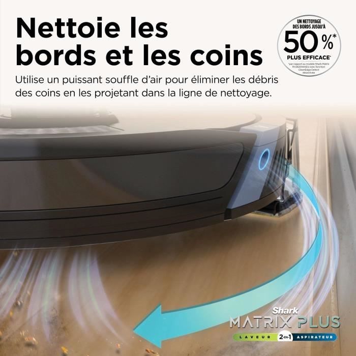 Shark Matrix Plus RV2620WAEU - Robot Aspirateur et Laveur auto-vidant 2-en-1 - Nettoie les coins et les angles - Couverture optimale