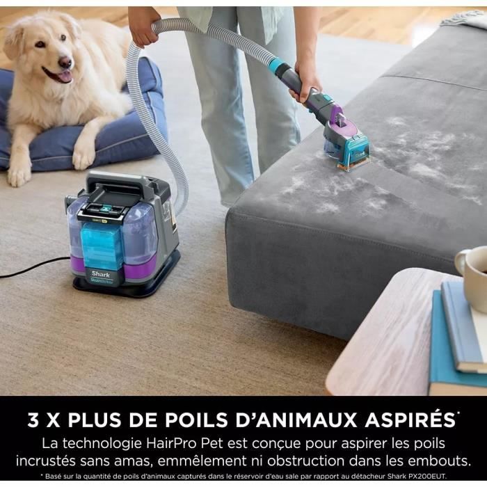 SHARK PX250EUT StainStriker Détacheur HairPro Pet - Moquettes, tapis, meubles, escaliers les voitures - 450W - 1,2 L - 1,26 m
