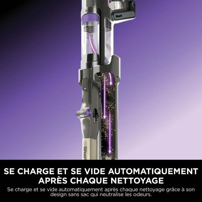 Aspirateur Balai - Shark Power Detect IP3251EUT - Base de vidage automatique - 2L - 70 min autonomie