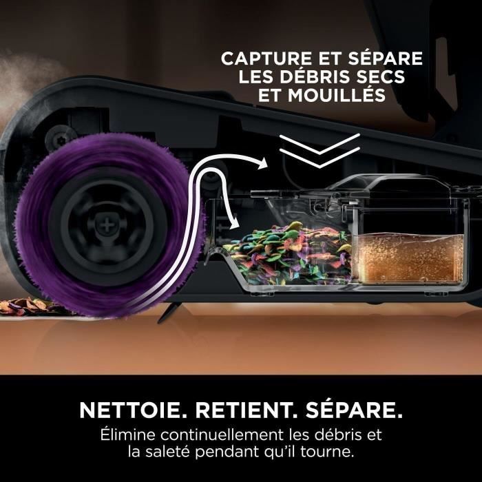 Shark SteamPickUp SD200EU - Balai Vapeur 3-en-1 pour sols durs - Sépare débris humides et secs