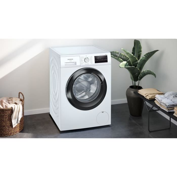 Lave-linge hublot SIEMENS WM12N228FR IQ300 - 8 kg - Induction - L60cm - 1200 trs/min - Classe A - Vapeur - Blanc