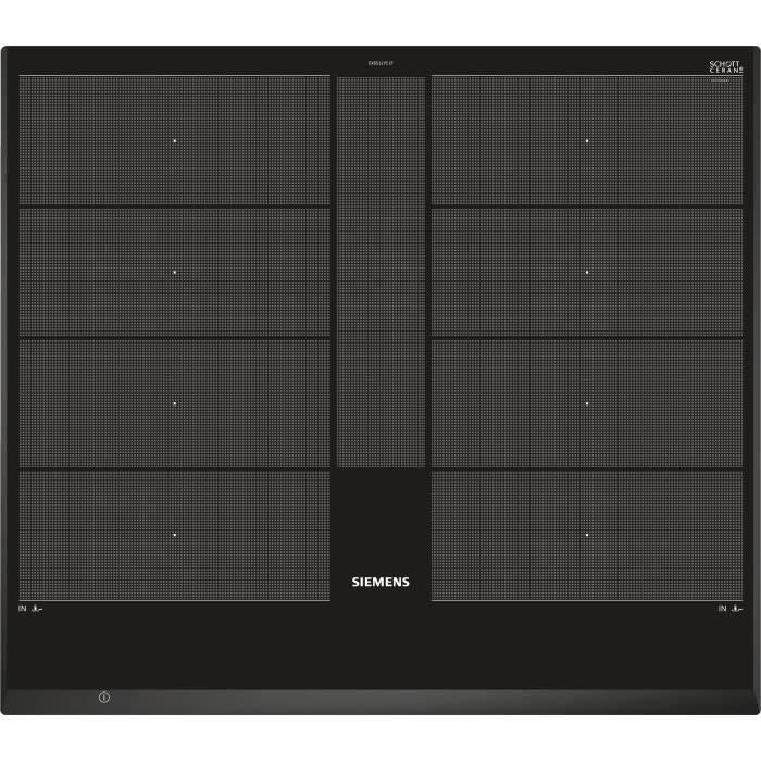 Table induction - SIEMENS - IQ700 - 4 foyers - 60 cm - Noir - Dual LightSlider
