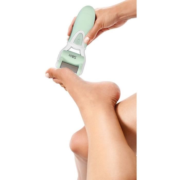 R‚pe Èlectrique anti-callositÈs Ètanche SILK'N MicroPedi Wet & Dry avec 2 rouleaux inclus