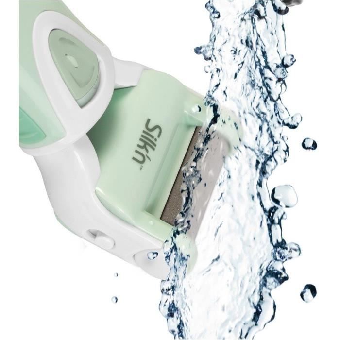 R‚pe Èlectrique anti-callositÈs Ètanche SILK'N MicroPedi Wet & Dry avec 2 rouleaux inclus