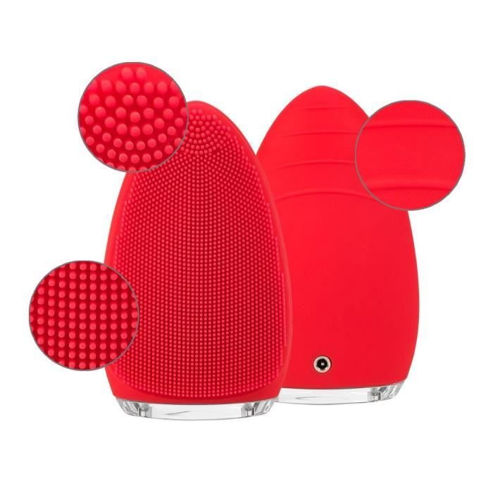Brosse nettoyante pour le visage Silk'n BRIGHT rouge - Rechargeable - hypoallergénique